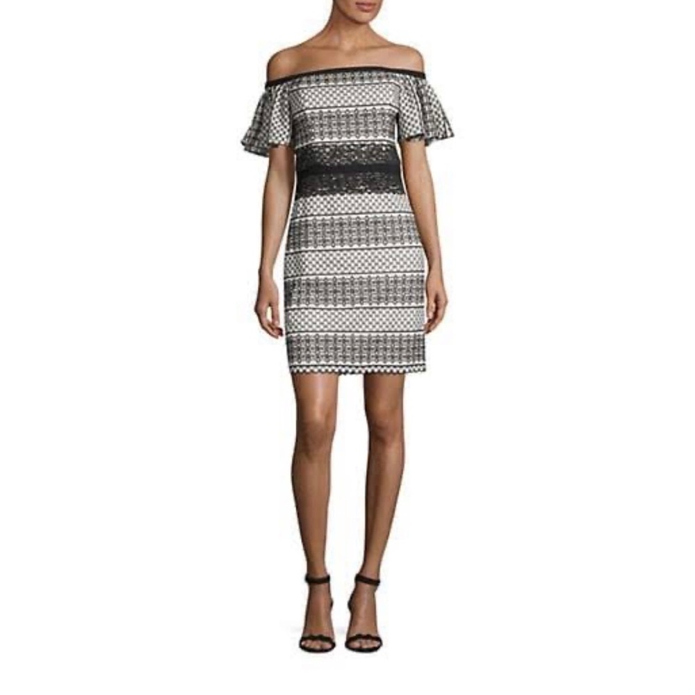 H by Halston women's off the shoulder eyelet lace dress size 6 - Picture 1 of 7